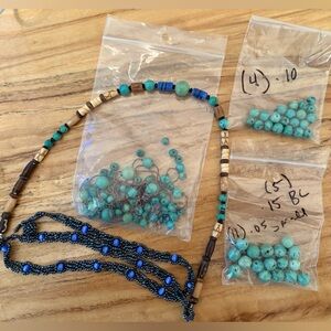 Turquoise and Blue Beaded Jewelry Making Set